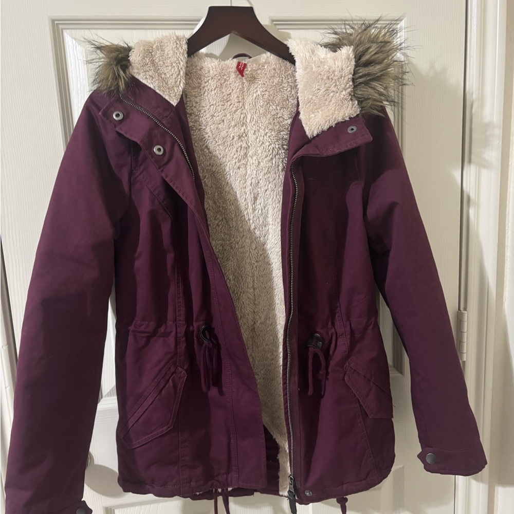 Burgundy coat